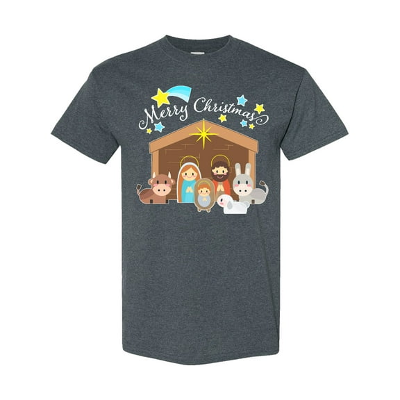 Inktastic Merry Christmas Cute Nativity Scene T-Shirt