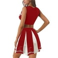 thumbnail image 3 of Ediodpoh Cheerleading Student Sports Day Cheerleading Competition Dress Top Skirt Set Red XXL, 3 of 5