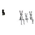 thumbnail image 1 of Figura de resina de gato, conejo, familia, escultura animal, estatua decorativa coleccionable para entrada, estantería, sala de estar, dormitorio, esc, 1 of 8