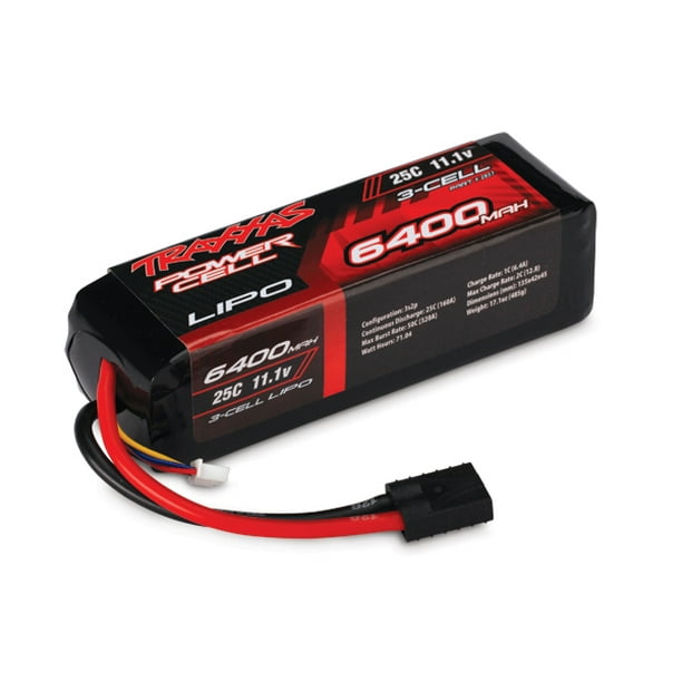 Traxxas 2857 25C 11.1V 3S 3-Cell 6400mAh Lipo Battery - Walmart.com - Walmart.com