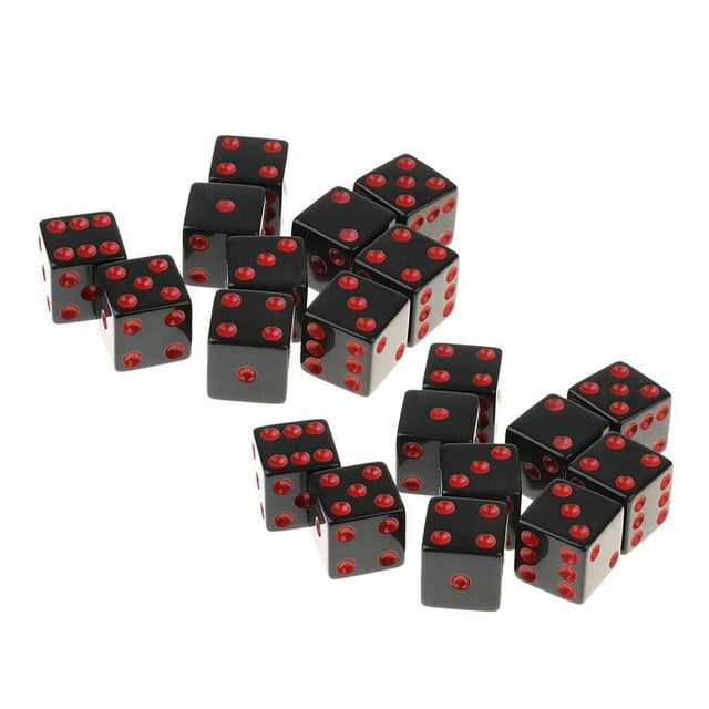 10 Piezas Dados de Madera Perfke Dados Digitales para Juegos de Rol 16mm Noir+Rouge