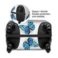 thumbnail image 4 of Lsque Blue Flying Butterflies Printed Luggage Cover, Travel Luggage Protector,Scratch and Dirt Resistant, Fits 18-32 Inch Luggage - Small, 4 of 9