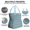 thumbnail image 3 of Light Blue Christmas Snowman Pattern Drawstring Lunch Bag Women - Drawstring Lunch Bag Insulated for Work Office - Stain-Resistant Large Lunchbags for Women with Multi-Pockets, 3 of 6