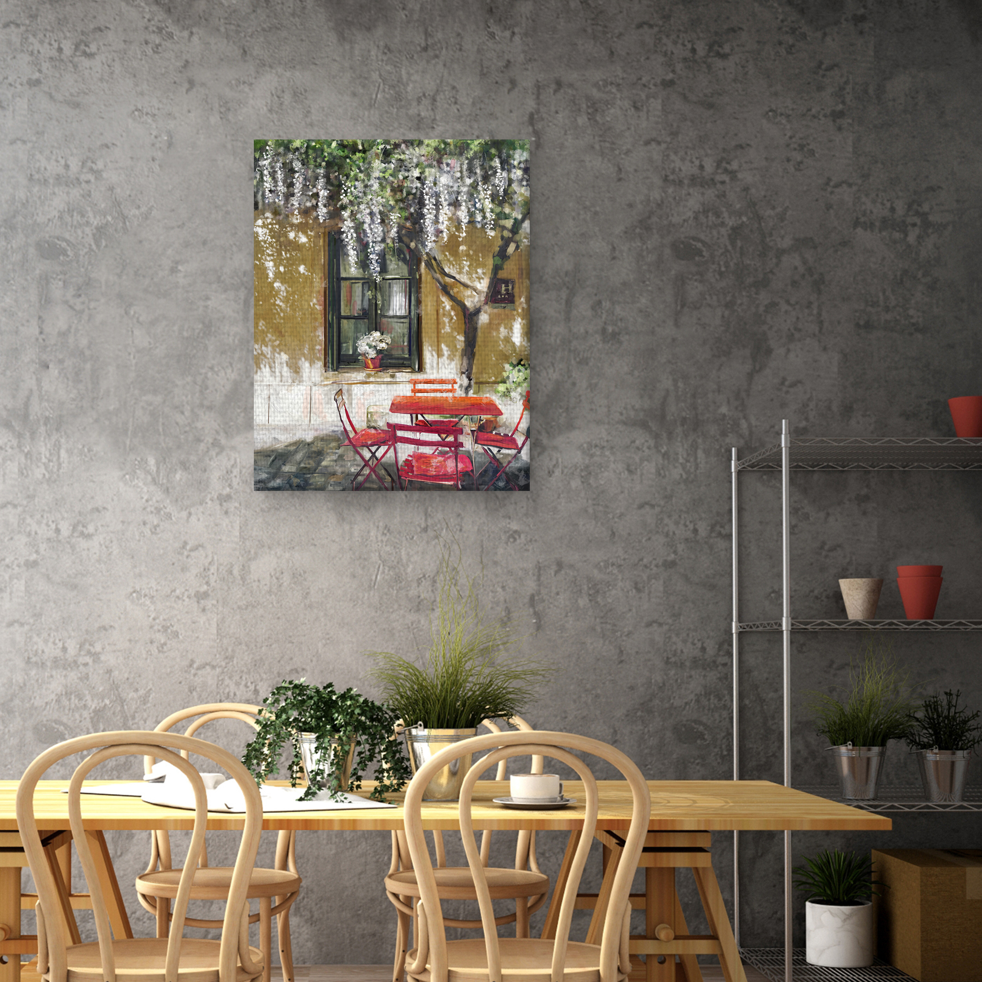 Garden Café by Studio Arts Canvas Art Print