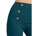 thumbnail image 3 of J. METHOD Women’s High Waisted Sailor Bell Bottom Elastic Waist Long Pants Made in USA NEWP44 Green 2X, 3 of 5