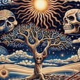 thumbnail image 6 of WYYP Skull Skull Round Tablecloth - Great for Home Kitchen/Parties/Holiday Dinner - 100% Polyester Fiber - Full Width Single-Sided Printing White, 6 of 8