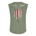 thumbnail image 4 of Men's Wide Shoulder Vest - Patriotic Printed Slimming Fitness Waistcoat - Quick-Dry Fabric for Gym Workouts, Jogging, or Patriotic Events,Army Green L, 4 of 4