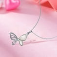 thumbnail image 2 of Butterfly Necklace 925 Sterling Silver Necklaces for Women Butterfly Pendent with Mother of Pearl Sheel/Malachite Fashion Jewelry Gifts for Women Her, 2 of 5
