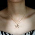 thumbnail image 4 of Rosec Jewels Natural Blue Sapphire Cross Heart Necklace for Women - AAA Quality - Ready to Gift for Christmas, 10K Yellow Gold, 4 of 8