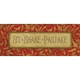 thumbnail image 2 of Marrott, Stephanie 24x12 Black Ornate Wood Framed with Double Matting Museum Art Print Titled - Sit Share Partake, 2 of 4