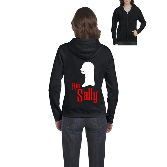 MmF - Women's Sweatshirt Full-Zip Pullover - Halloween Her Jack Matching Halloween Couple
