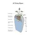 thumbnail image 2 of Algreen Products  28 x 17.5 in. Wicker Self Watering Planter - Brownstone Rattan, 2 of 4