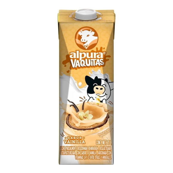 Leche Alpura Vaquitas sabor vainilla 1 l