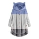 thumbnail image 2 of Puntoco, blusas de felpa con botones para mujer, cárdigan suelto con capucha, chaqueta de abrigo de retazos de Color sólido, liquidación Puntoco Puntoco-4315, 2 of 5