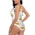 thumbnail image 6 of Daiia Rabbit And Carrot Women's One Piece Swimsuits Personalized One Shoulder Swimwear Asymmetric Ruffle Bathing Suits-Small, 6 of 8