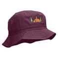 thumbnail image 5 of Camping Tent Scene Embroidered Bucket Hat - Burgundy OSFM, 5 of 5