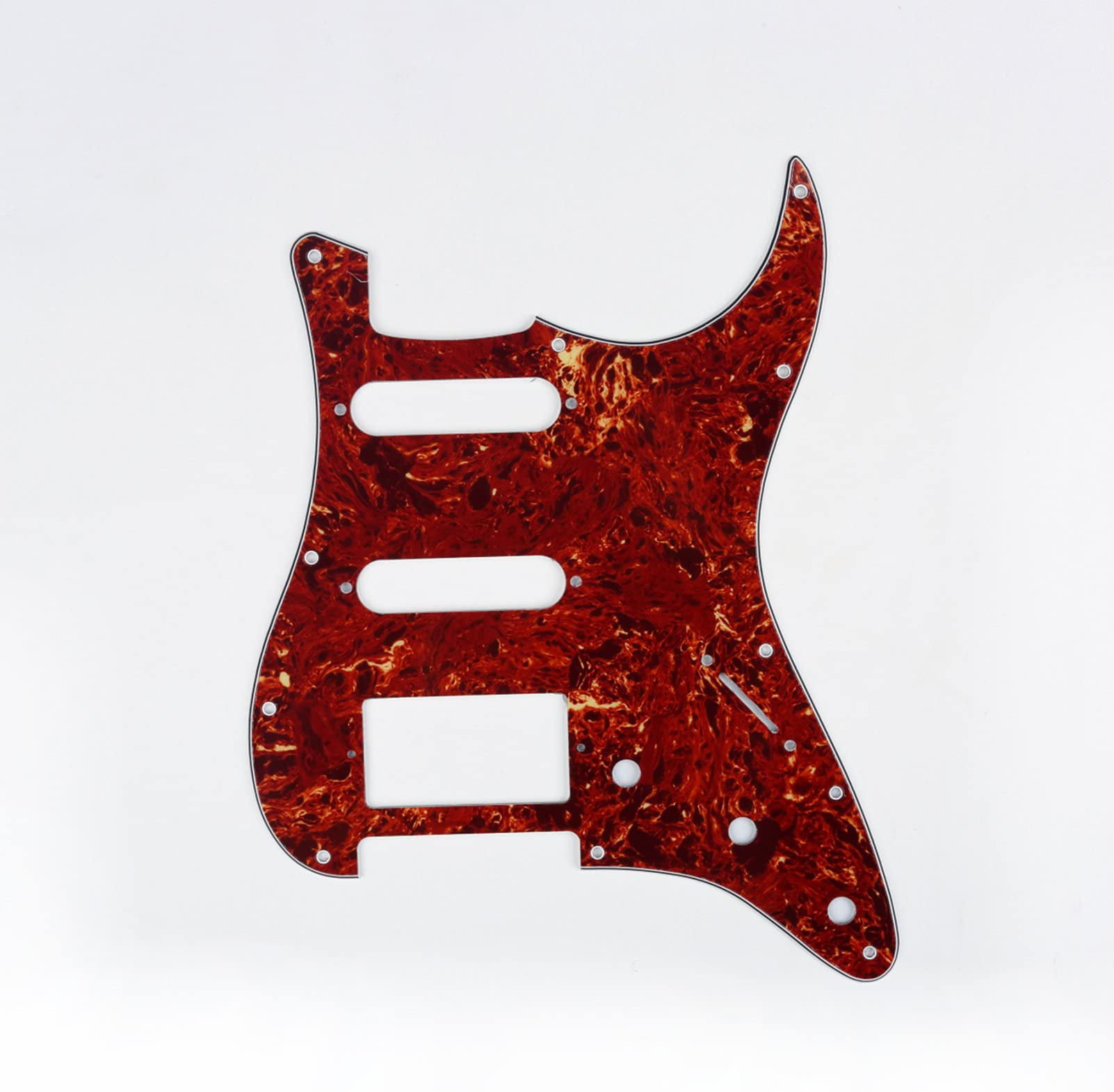 4Ply Brown Tortoise IKN SSS 11 Holes Strat Pickguard and Tremolo Cover Backplate Set for FD US/Mexico Style Standard Strat Guitar Parts