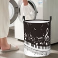 thumbnail image 5 of Fuzoiu Piano Keys With Musical Notes Print Circular Hamper,Laundry Basket with Handle,Collapsible Laundry,Dirty Clothes Storage Basket,for Bedroom Bathroom Dorm Living Room-Medium, 5 of 6