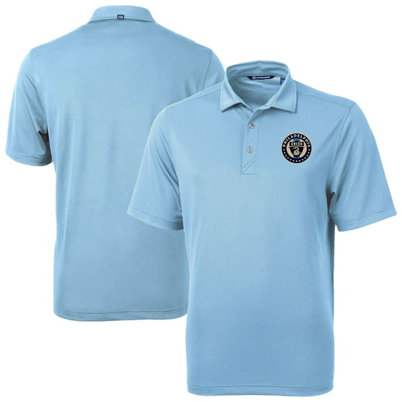 Men's-Cutter & Buck  Powder Blue Philadelphia Union Virtue Eco Pique Recycled Polo