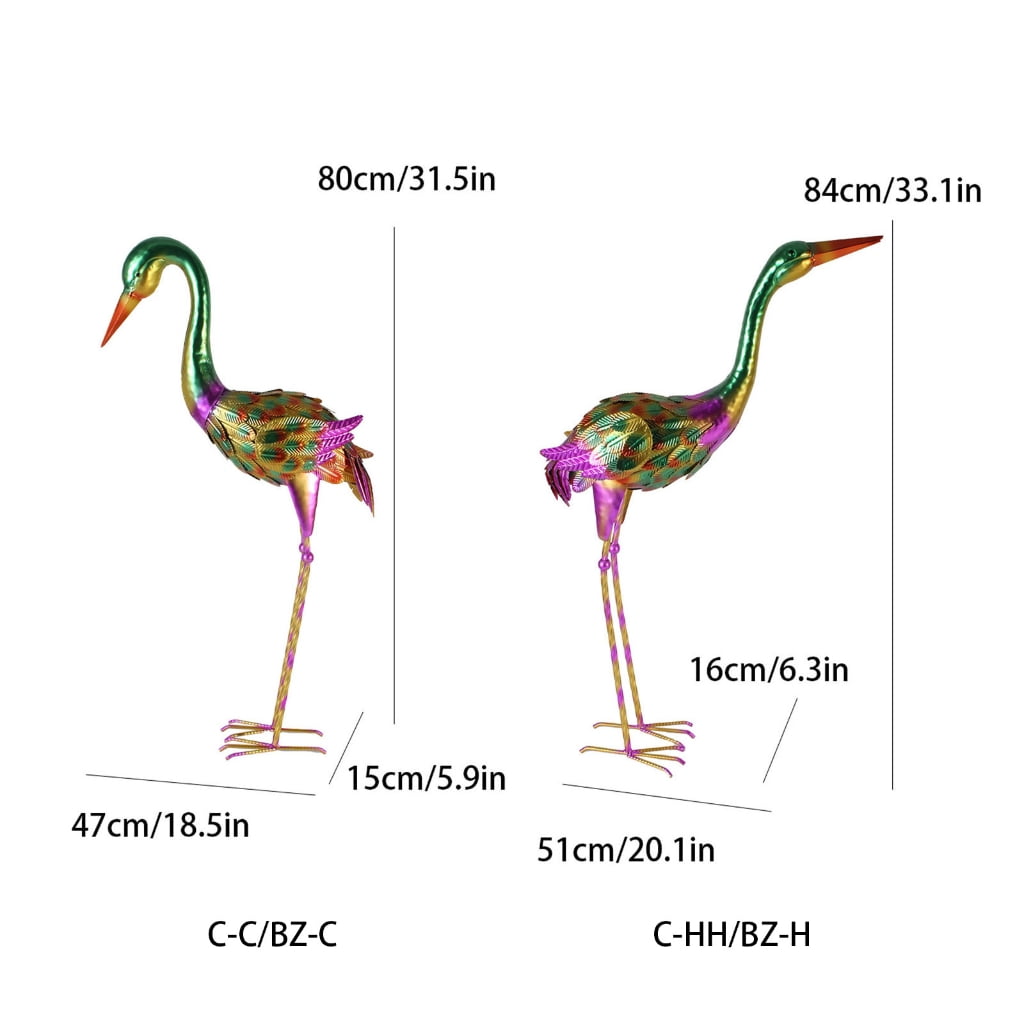 Elegant Low Head Cranes Sculpture For Outdoor Landscape Lawn And Hallway Design