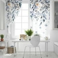 thumbnail image 4 of Blue Grey Christmas Blackout Curtains | Light Blocking Print Window Curtains, Xmas Botanical Eucalyptus Leaves Snowflake Thermal Insulated Window Drapes for Living Room (2 Panels, 104"W x 84"L), 4 of 7