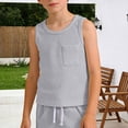 thumbnail image 2 of Zhanqunnn Boys Tank Tops Sleeveless Crew Neck Undershirts Kids Pockets Athletic, Size 4-5 Years, 2 of 5