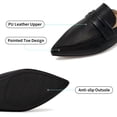 thumbnail image 3 of Ecetana Women's Pointed Toe Mules PU Leather Backless Loafer Flats Casual Slip On Shoes, 3 of 6