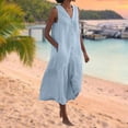 thumbnail image 4 of Vestido informal para mujer vestido con botones para mujer con bolsillo ropa de vacaciones Vintage FLhrweasw Nuevo, 4 of 9