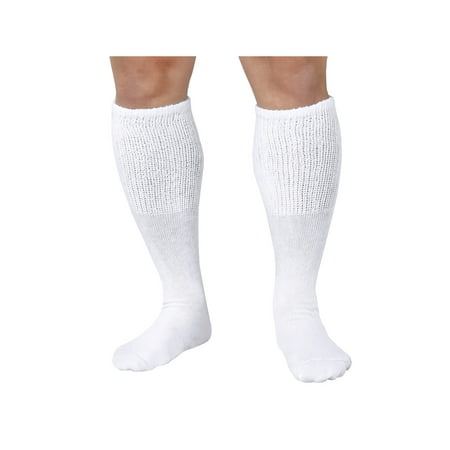 Unisex Extra Wide Diabetic Tube Socks - 3 Pairs Fit Up To 4E/6E Foot & 22