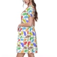 thumbnail image 2 of Vsdgher Armadillos Colorés pour Femmes Été 2025 Robes Midi Maxi Décontractées Légères Manches Courtes Col Rond Robe de Plage, 2 of 6