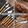 thumbnail image 5 of 40PCS Silverware Set for 10, Bamboo Handle Flatware Set, Stainless Steel Cutlery Set for Home Restaurant and Party, Bamboo Forks Spoons and Knives Set, Polished Tableware, 5 of 7