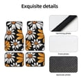 thumbnail image 4 of Balery Yellow White Daisy Pattern Juego de 4 Alfombrillas para Auto, Revestimientos de Caucho Resistente, Diseño Antideslizante, 4 of 7