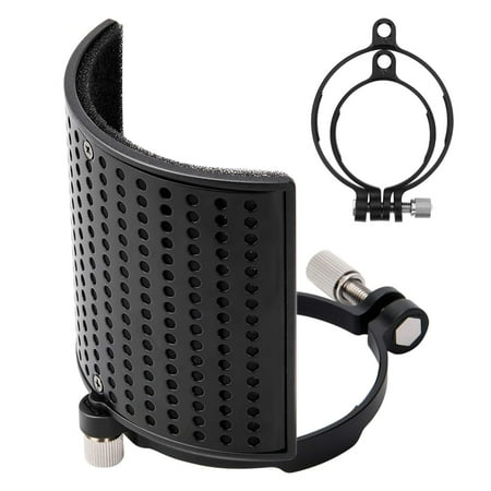 Moukey Microphone Pop Filter, Metal Mic Filter for Blue Yeti, AT2020, AT2050- MPFUBK1