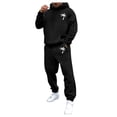 thumbnail image 2 of Men's Suits Product Title for Men Casual Solid Two Piece Hooded Sports Set with Raglan Sleeve Drawstring Pant Set, 2 of 5