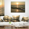 thumbnail image 3 of Designart Black Seascape in Morning Sunlight - Beach Photo Throw Pillow - 18x18, 3 of 4