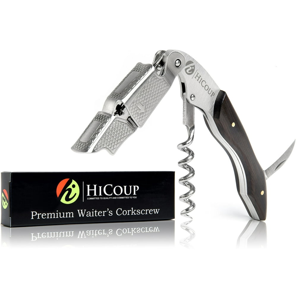 Waiters Corkscrew by HiCoup Professional Ebony Wood Allinone