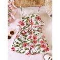 thumbnail image 2 of Bagilaanoe Toddler Baby Girl Summer Jumpsuit Shorts Sleeveless Floral Print Romper Overalls with Belt Kids Pants Summer Clothes, 2 of 7