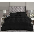 thumbnail image 2 of DNG Creations 1 Piece Luxury Pinch Pleated Comforter Premium 800 Thread Count 100% Egyptian Cotton-Full/Queen Size, Solid Black Color, 2 of 3