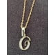 thumbnail image 3 of Cadena con dije de inicial, letra O, chapa de oro de 18 kilates, zirconias blancas Maria Almudena casual, 3 of 3