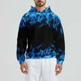 thumbnail image 2 of Penkiiy Mens Flames Waffle Hooded Sweatshirt Casual Long Sleeve Drawstring Waffle Knit Pullover Hoodies S Blue, 2 of 4