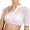 XXL, variant on Women's Traditional Bavarian German Blouse Lace Oktoberfest Short Sleeve Stand Collar V Neck Crop Top with Button