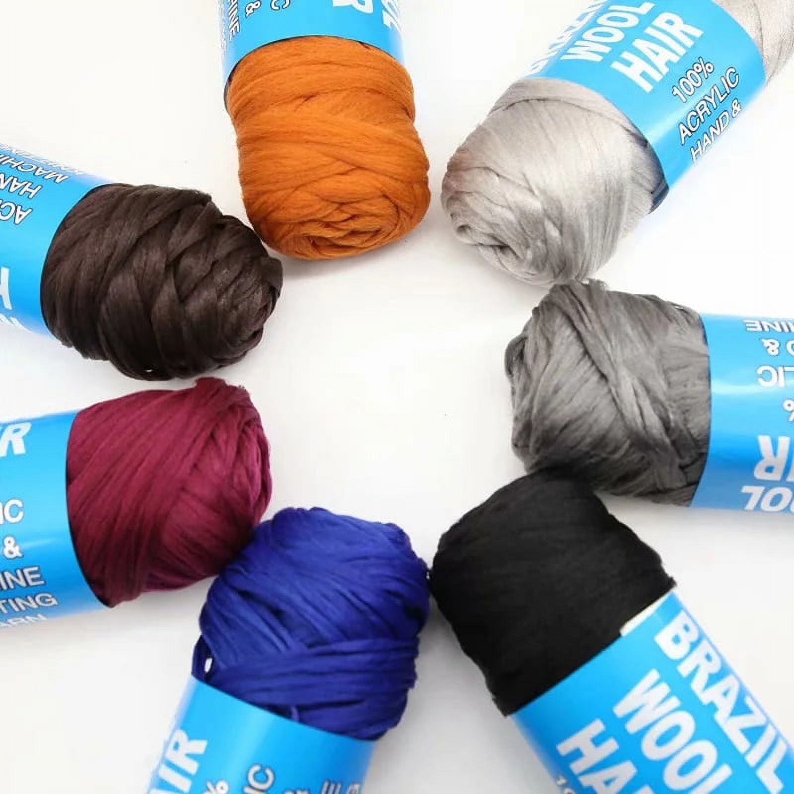 4Packs Brazilian Yarn Wool Arylic Thread for Hair Crochet Hook African Braid Twist Warps Synthetic Fiber Hair Extension 12 Color