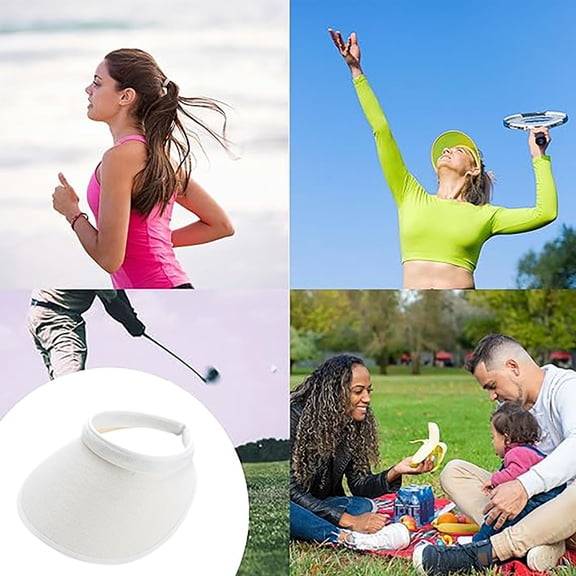 Women Summer Sun Hat with Hair Clip, Wide Brim Sunshade Visor Cap, Sun Protection Outdoor Sports Hat for Running Cycling Fishing, Lightweight Breathable Sunscreen Headless Hat for Ladies