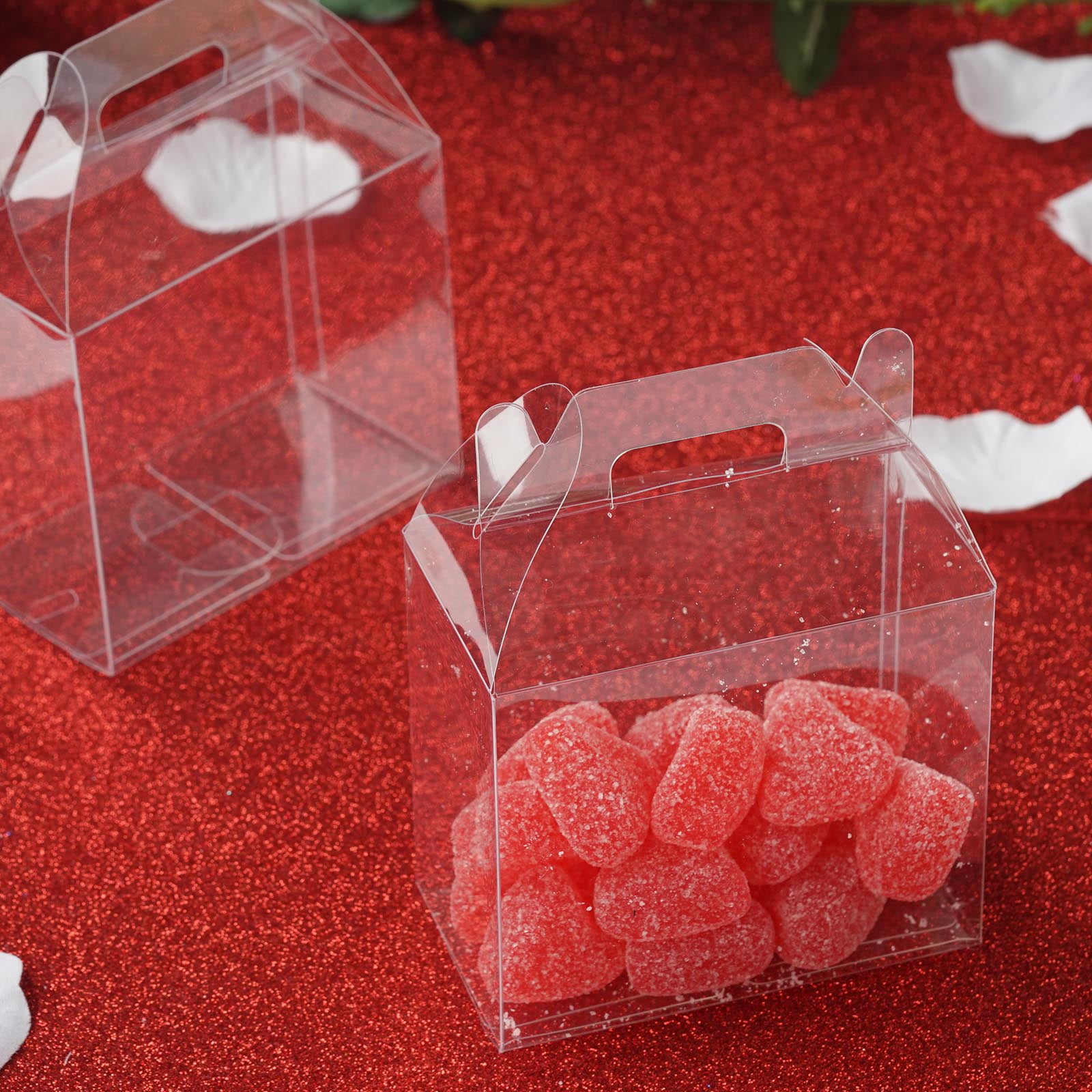 Efavormart 25 Pack Plastic Clear Rectangle Favor Candy Boxes Party 