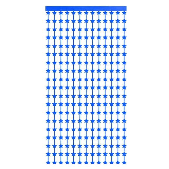 Blue Stars Backdrop Blue Curtains 3.3x6.6ft Glitter Star Twinkle Decor Foil Fringe Garland Banner Decorations for New Year Birthday Party Wedding Celebration