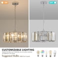 thumbnail image 4 of Jopath 17" Modern Crystal Drum Pendant Chandelier with Chrome Finish – Hanging Pendant Light Fixture for Living Room, Bedroom, or Dining Area (Bulb Not Included), 4 of 8