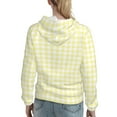 thumbnail image 7 of Lsque Lemon Yellow Checkboard Pattern Casual Women's Hoodie,Hooded Sweatshirt with Kangaroo Pocket,Pullover Hoodie with Eye-catching Drawstrings-XX-Large, 7 of 7