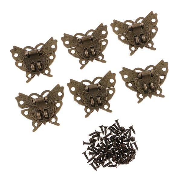 Cerradura de hebilla con relieve antiguo Hebilla Decorativa Del Cerrojo de La Cerradura Del Pestillo de de de La Joyería Del Bronce 6pcs Magideal Cerradura de hebilla con relieve antiguo