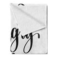thumbnail image 2 of Adventure Soft Flannel Fleece Throw Blanket, Monochrome Words Hungry for Adventure Journey Challenge Hand Written Letters, Cozy Plush for Indoor and Outdoor Use, 60" x 80", Black White, by Ambesonne, 2 of 5