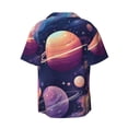 thumbnail image 4 of Goofa Planet Pastel Galaxy Printed Men's Casual Short-sleeved Shirt,Lightweight Breathable Button-down,Summer Casual men's top,Versatile Fashion shirt-3X-Large, 4 of 7